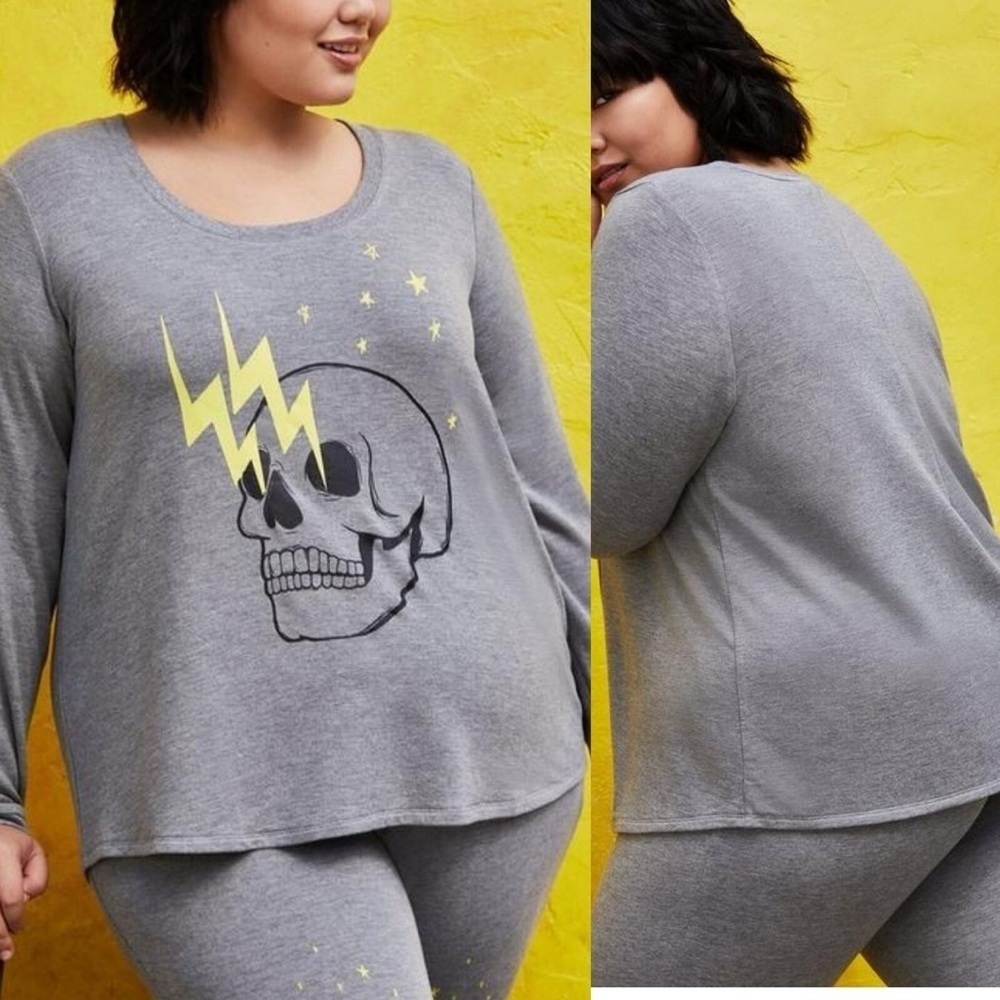 Torrid Gray Electric Skull Sleep Set - Size 12 (0)